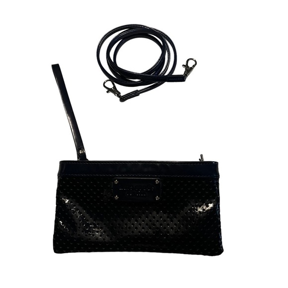 KATE SPADE Navy Perforated Clutch / Cosmetic Bag w/ Strap— multi use - Picture 2 of 6